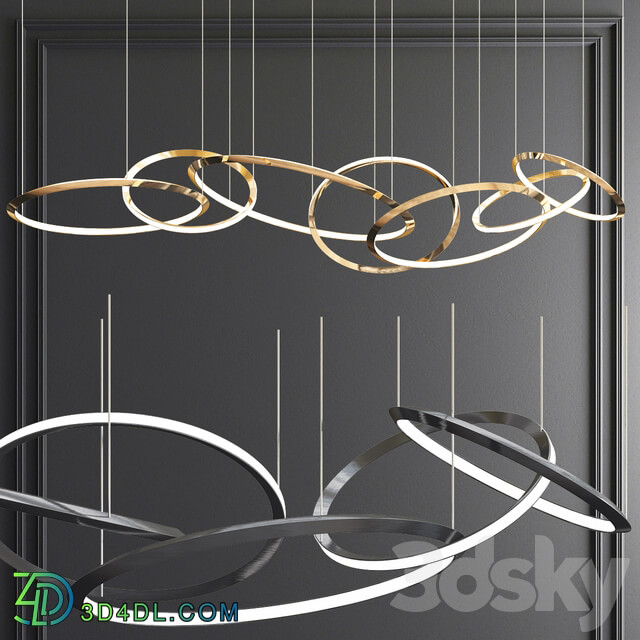 Terzani Oracle Capella Rings 3 type Pendant light 3D Models