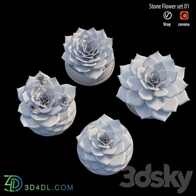 Stone flower set 01