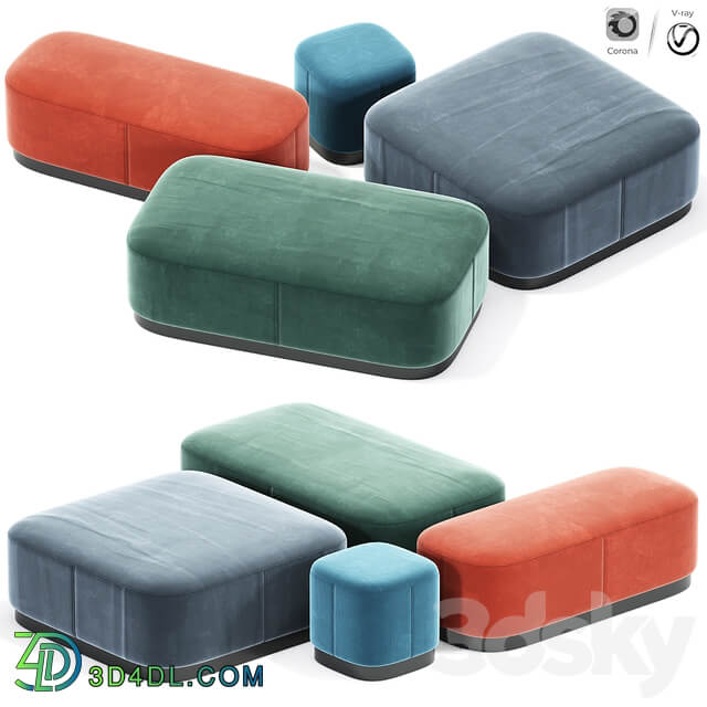 Modern pouf set