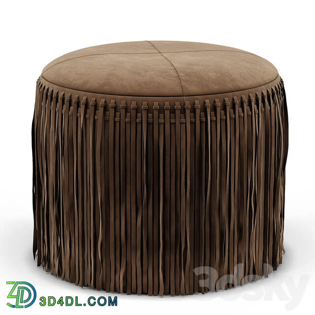 Wisteria Suede Boho Round Ottoman