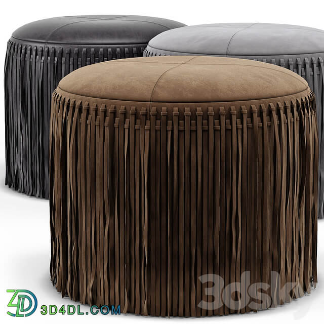 Wisteria Suede Boho Round Ottoman