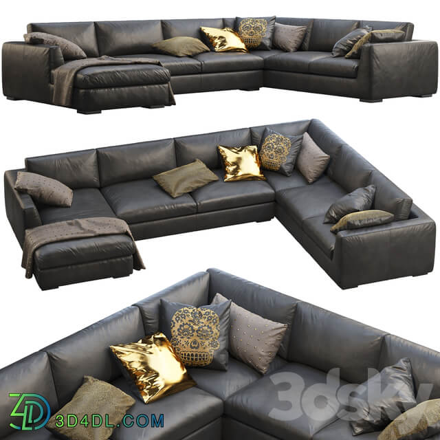 RH Modena Taper Arm U Sofa Chaise Sectional Sofa