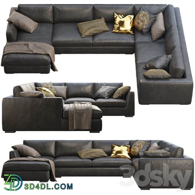 RH Modena Taper Arm U Sofa Chaise Sectional Sofa