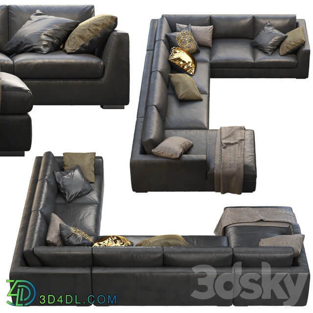 RH Modena Taper Arm U Sofa Chaise Sectional Sofa