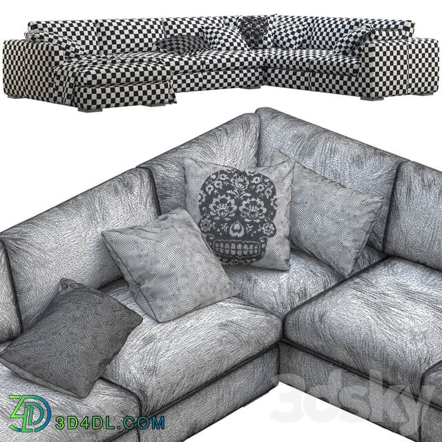 RH Modena Taper Arm U Sofa Chaise Sectional Sofa