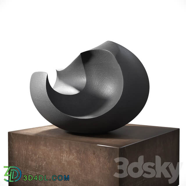 James Oughtibridge Jet Black Concave sculpture