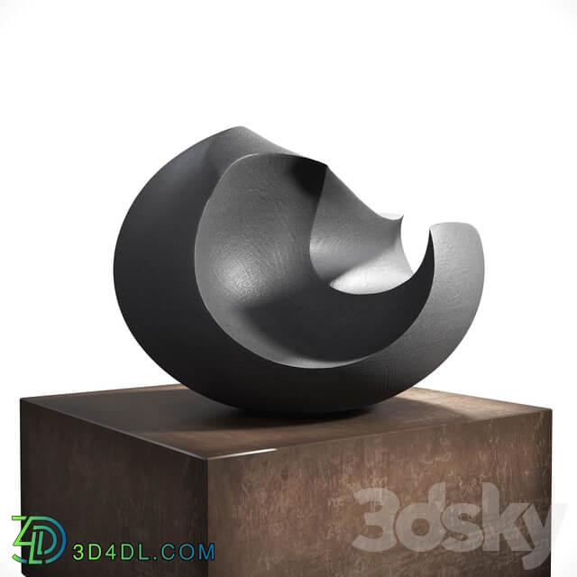 James Oughtibridge Jet Black Concave sculpture