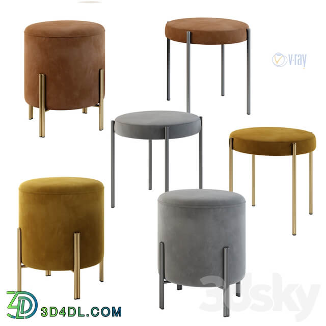 Dressing Table Bontempi Vanity. Puffoso Pouf. Verpan Stool Series 430