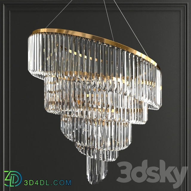 Collection of modern crystal chandeliers Pendant light 3D Models