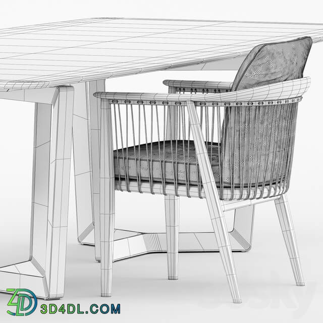 Table Chair VIOLA CHAIR and BOLERO RAVEL TABLE by Poltrona Frau