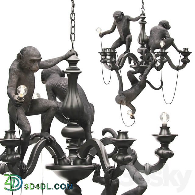 The monkey chandelier Pendant light 3D Models