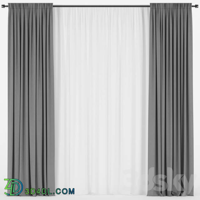 Straight curtains with tulle.