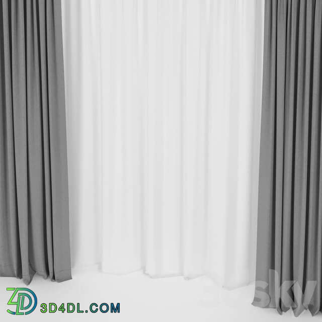 Straight curtains with tulle.