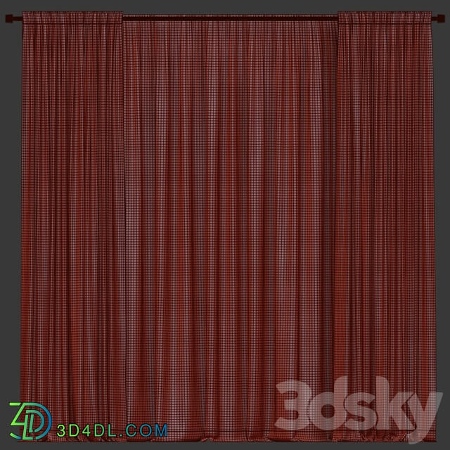 Straight curtains with tulle.