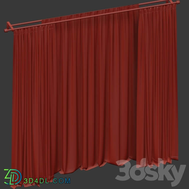 Straight curtains with tulle.