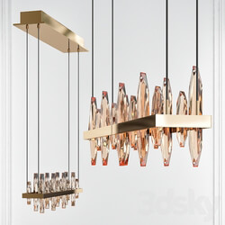 Solitude Unique Statement Geometric Chandelier with Crystal Accents Pendant light 3D Models 