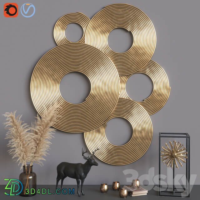 Decorative set golden