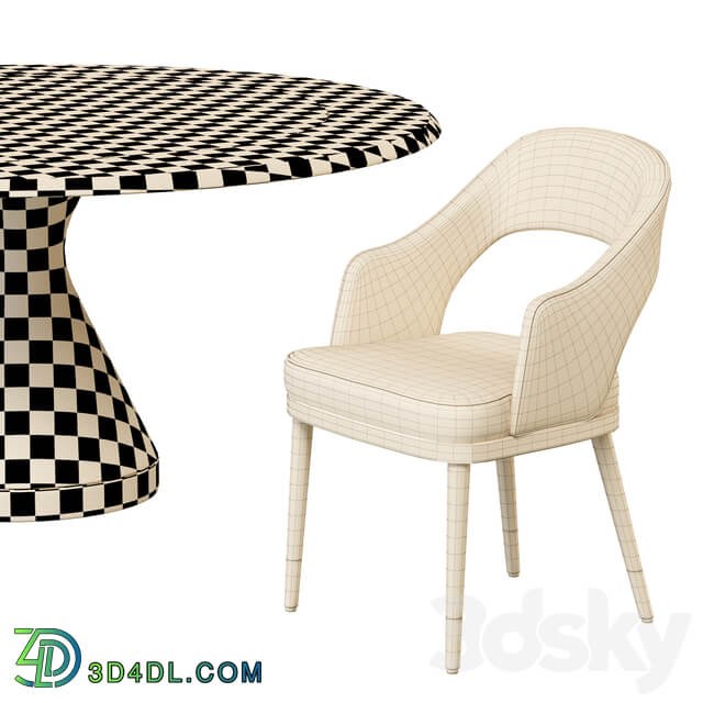 Table Chair Stainless Steel Chair and Dolly Tonin Casa table