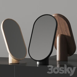 Tre Product Woodturn Table Mirrors 
