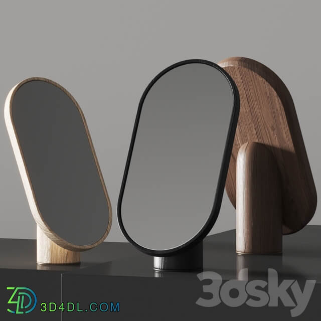 Tre Product Woodturn Table Mirrors