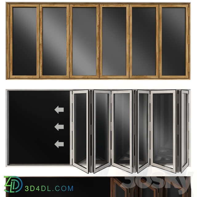 Folding stained Glass Wooden Doors