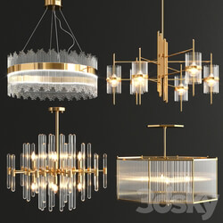 Collection of modern chandeliers Pendant light 3D Models 