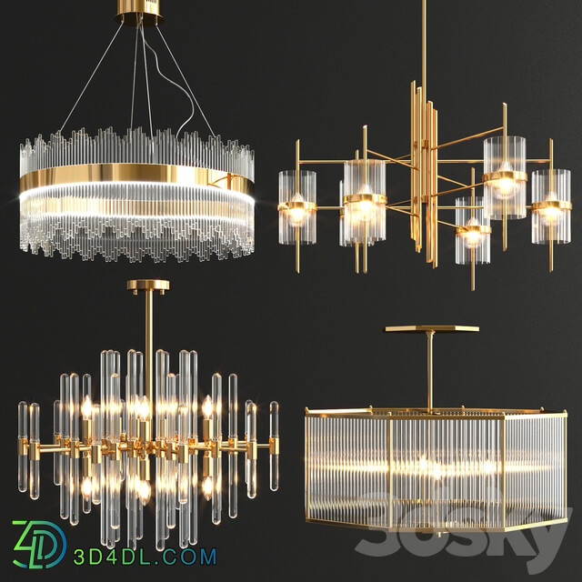 Collection of modern chandeliers Pendant light 3D Models