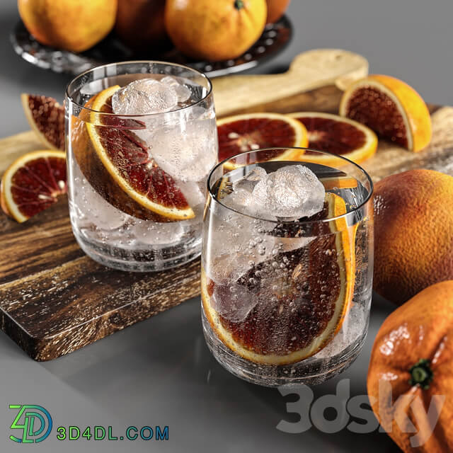 Gin with blood oranges