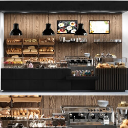 Cafe with pastries and desserts. Coffee house design project. Sweets 3D Models 