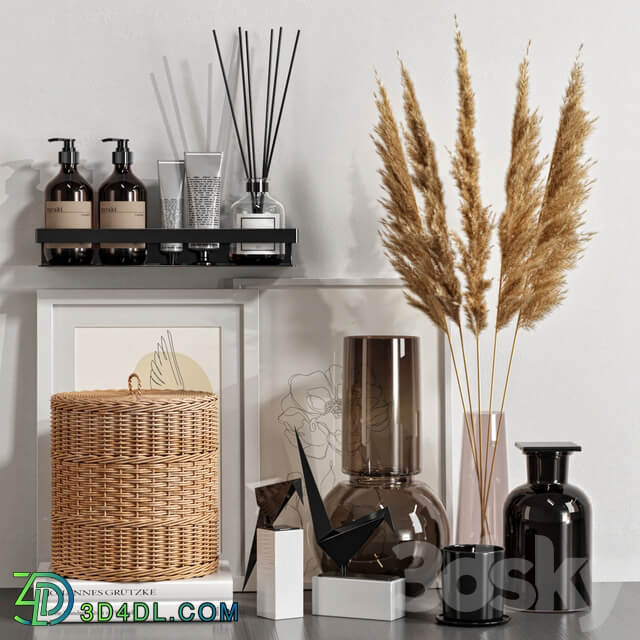 Decorative set with dried flowers 04