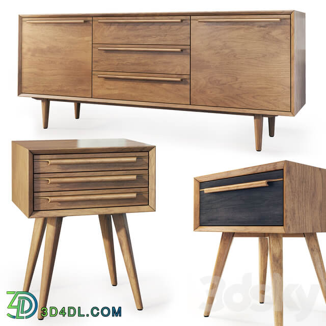 Sideboard Chest of drawer Chest of drawers and cabinet Bruni 180 . Tvstand nightstand Bruni by Etg Home