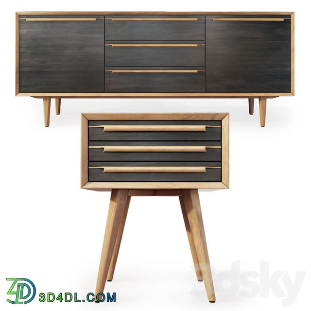 Sideboard Chest of drawer Chest of drawers and cabinet Bruni 180 . Tvstand nightstand Bruni by Etg Home