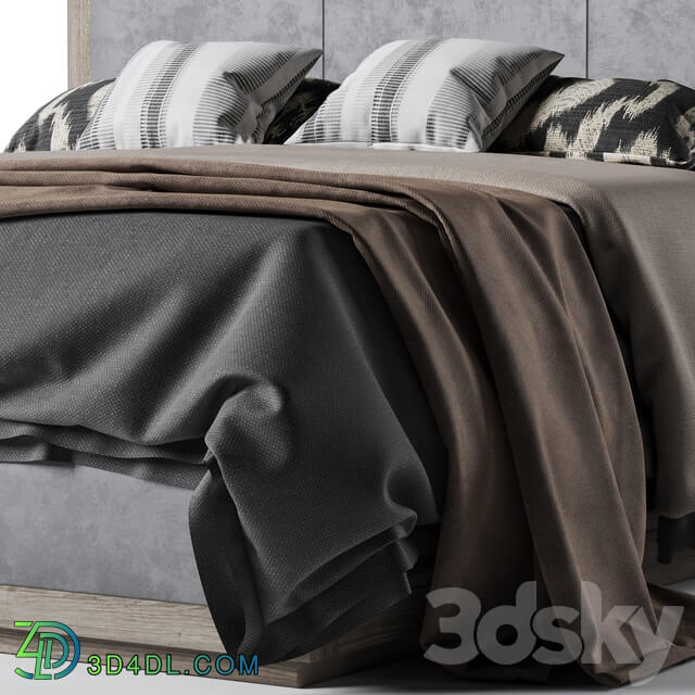 Bed Restoration Hardware Kempton fabric platform bed