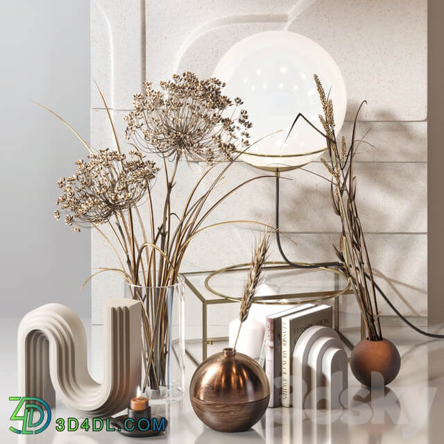 Decorative Set 04 with Carex Riparia and graceful Heracleum