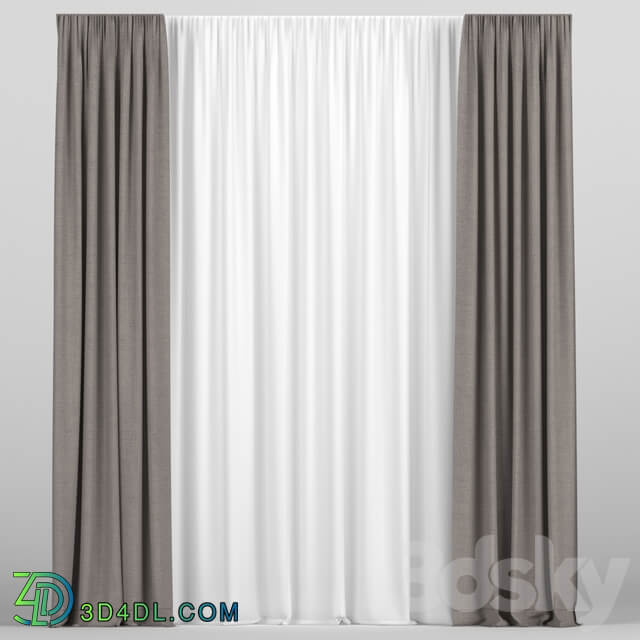 Curtains with tulle