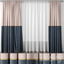 Curtains baked milk and gray blue 50 50 