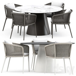 Table Chair knot armchair and cone ii dining table round 140 by janus 