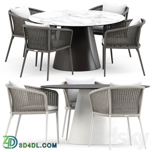 Table Chair knot armchair and cone ii dining table round 140 by janus