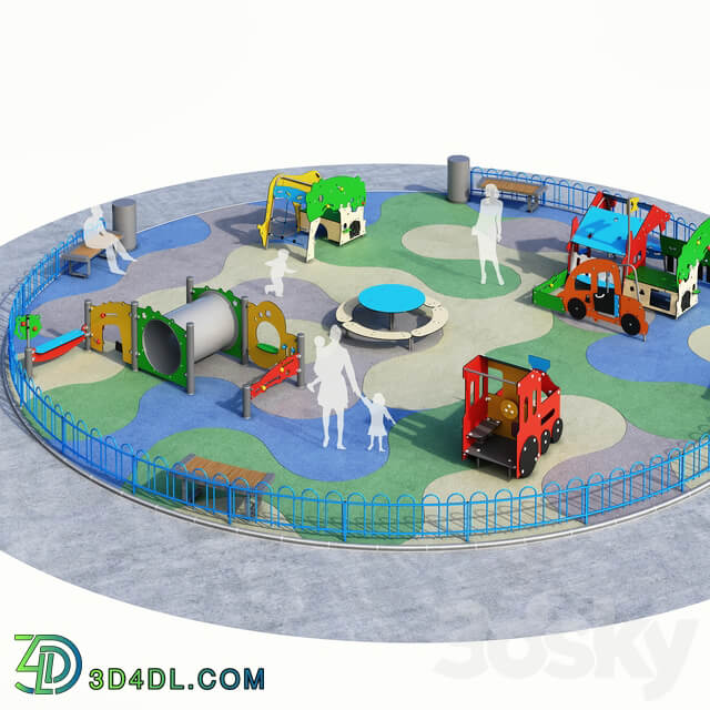 Children playground Kompan. 3D Models