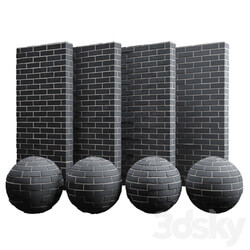 Black brick tiles 