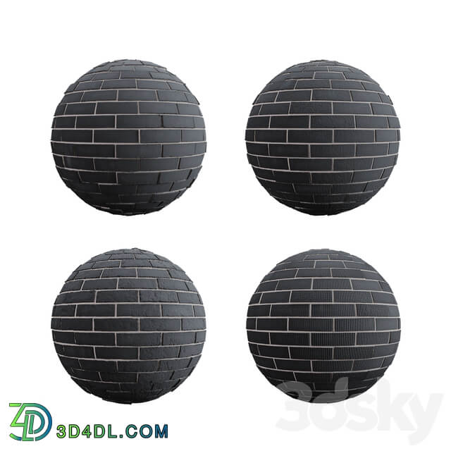 Black brick tiles