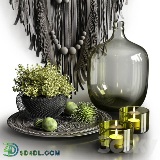 Decorative set in dark colors