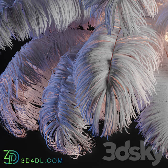 Pendant light Natural Ostrich Feather Modern Chandelier