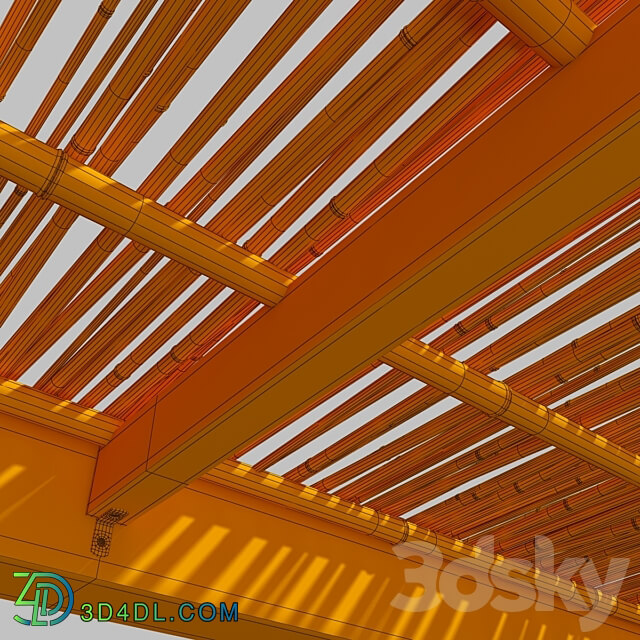 Bamboo branch decor Ceiling n21 Ceiling from bamboo branches decor number 21