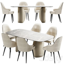 Table Chair Ludwig chair and table Petalo 72 by Reflex 