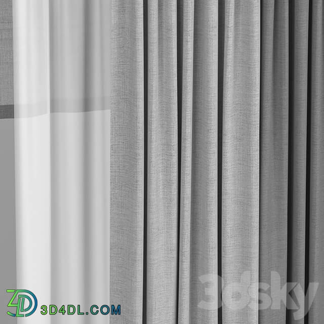 Curtains in two colors with roman