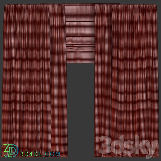 Curtains in two colors with roman