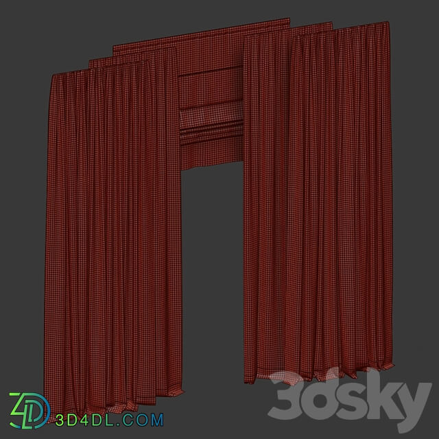 Curtains in two colors with roman