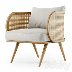 Wooden rattan lounge chair C20 Rattan chair 