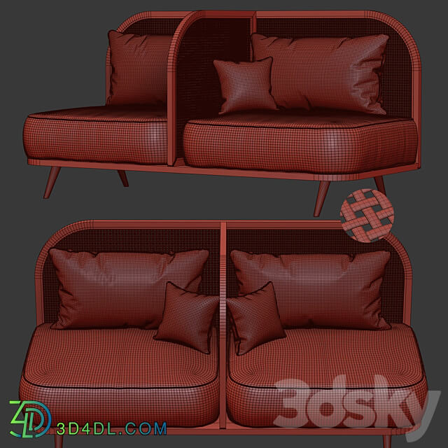 Two seater restaurant sofa TS2 Double sofa